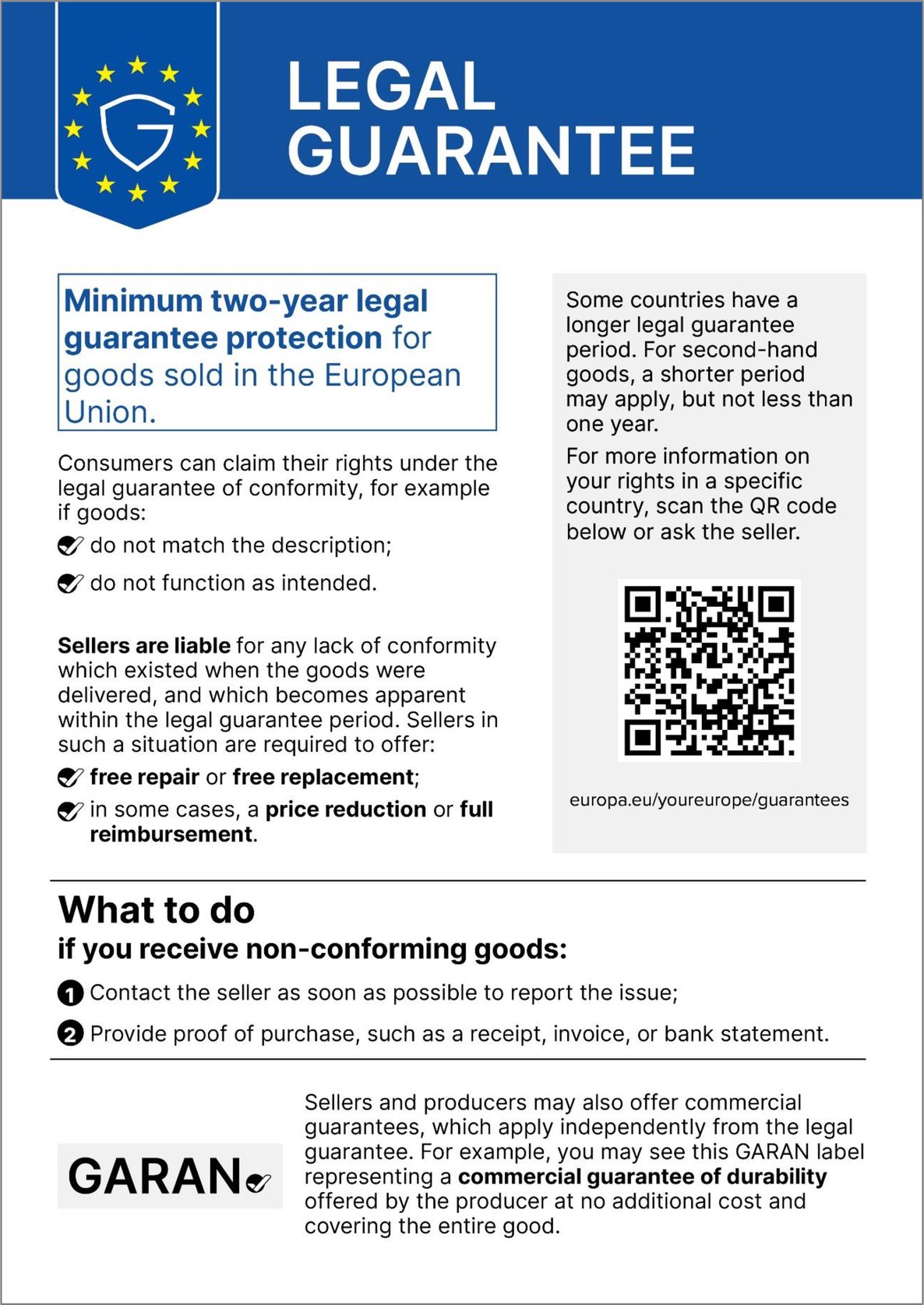 2-year legal guarantee